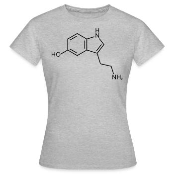 Sérotonine Formule de structure Chimie Bonheur - T-shirt Femme - gris chiné - Devant - AI Model Female 172 dark (172cm)