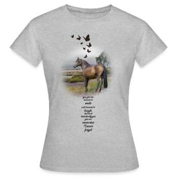 Étalon dans un beau paysage - T-shirt Femme - gris chiné - Devant - AI Model Female 172 dark (172cm)