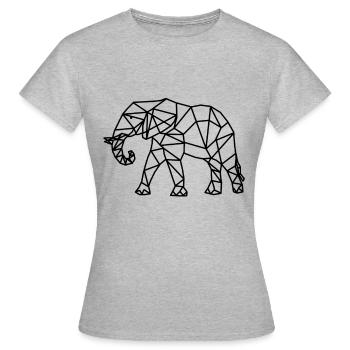 Eléphant géométrie géométrique animaux - T-shirt Femme - gris chiné - Devant - AI Model Female 172 dark (172cm)
