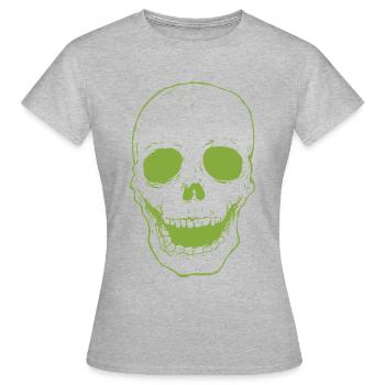 Green skull - Women's T-Shirt - heather grey - Front - AI Model Female 172 dark (172cm)