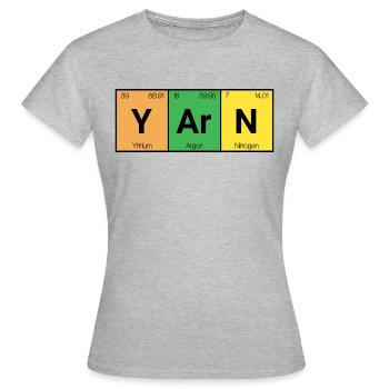 YArN Garn Stricken Haekeln - Frauen T-Shirt - Grau meliert - Vorne - AI Model Female 172 dark (172cm)