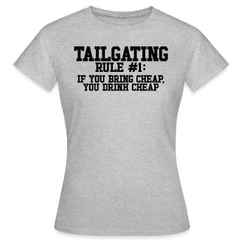 Lustige Heckklappenregeln bringen billiges Getr�nk - Frauen T-Shirt - Grau meliert - Vorne - AI Model Female 172 dark (172cm)