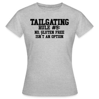 Lustige Heckklappenregel kein glutenfreies Heckkla - Frauen T-Shirt - Grau meliert - Vorne - AI Model Female 172 dark (172cm)