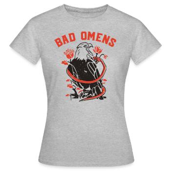 Bad Omens Eagle und Schlangen schlechte Omens - Frauen T-Shirt - Grau meliert - Vorne - AI Model Female 172 dark (172cm)