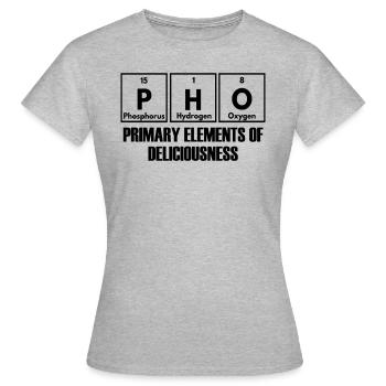 Pho primäre Elemente der Köstlichkeit lustig Pho - Frauen T-Shirt - Grau meliert - Vorne - AI Model Female 172 dark (172cm)
