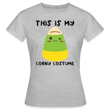 Das ist mein kitschiges Kostümmonster Candy Corn - Frauen T-Shirt - Grau meliert - Vorne - AI Model Female 172 dark (172cm)