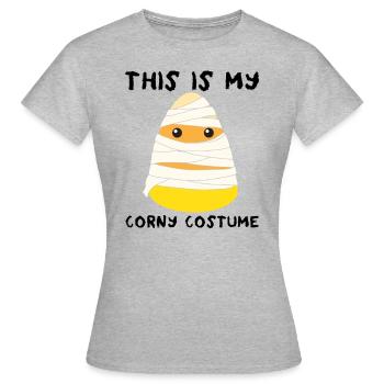 Das ist mein kitschiges Kostüm, Mama Candy Corn - Frauen T-Shirt - Grau meliert - Vorne - AI Model Female 172 dark (172cm)