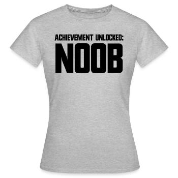 Erfolg freigeschaltet Noob Videospiele Gamer Noob - Frauen T-Shirt - Grau meliert - Vorne - AI Model Female 172 dark (172cm)