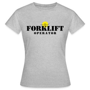 Forklift Operator Certification - Frauen T-Shirt - Grau meliert - Vorne - AI Model Female 172 dark (172cm)