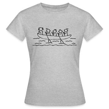 Rudern 4er Riemenboot mit Steuermann - Frauen T-Shirt - Grau meliert - Vorne - AI Model Female 172 dark (172cm)
