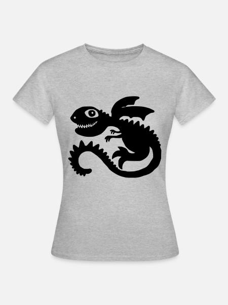 Little Dragon - Frauen T-Shirt - Grau meliert