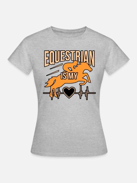 Reiter-lustiges Reiten-mädchen-geschenk - Frauen T-Shirt - Grau meliert