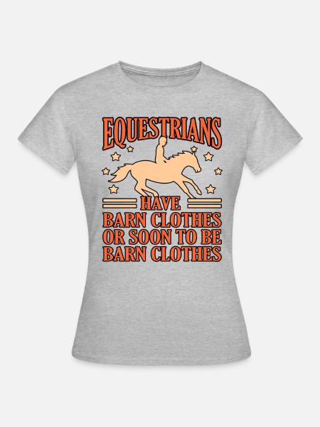Reiter-lustiges Reiten-mädchen-geschenk - Frauen T-Shirt - Grau meliert