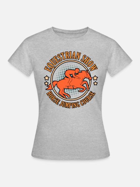 Reiter-lustiges Reiten-mädchen-geschenk - Frauen T-Shirt - Grau meliert