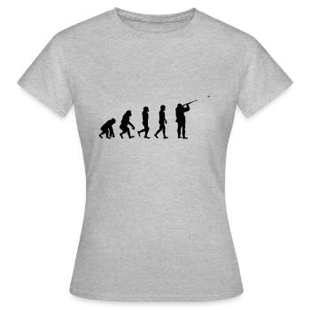 Tontaubenschiessen Tontauben Evolution Tontauben - Frauen T-Shirt - Grau meliert - Vorne - AI Model Female 172 dark (172cm)