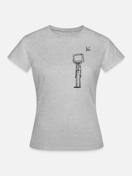 Hallo. - Frauen T-Shirt - Grau meliert