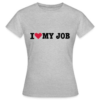 J'aime moi Job - Travail - T-shirt Femme - gris chiné - Devant - AI Model Female 172 dark (172cm)