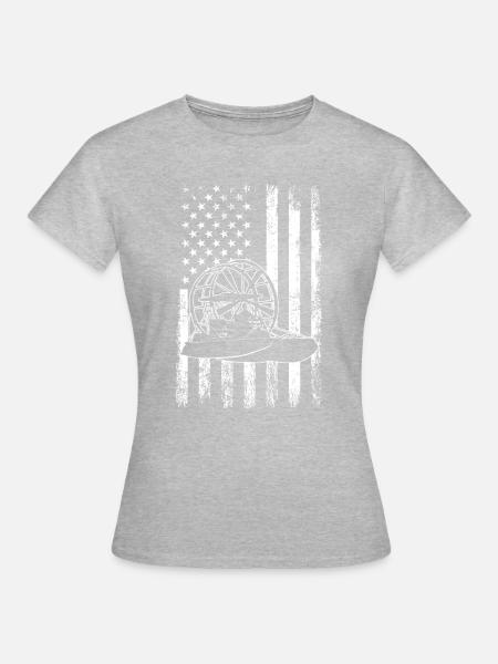 airboat american flag - Frauen T-Shirt - Grau meliert