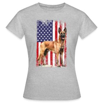 Belgian Malinois - Frauen T-Shirt - Grau meliert - Vorne - AI Model Female 172 dark (172cm)