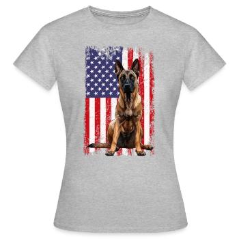 Belgian Malinois - Frauen T-Shirt - Grau meliert - Vorne - AI Model Female 172 dark (172cm)