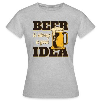 bière - T-shirt Femme - gris chiné - Devant - AI Model Female 172 dark (172cm)