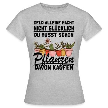 Gärtnerin Spruch Gärtner Lustig Pflanzen - Frauen T-Shirt - Grau meliert - Vorne - AI Model Female 172 dark (172cm)