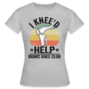 Knie Operation Künstliches Knie Geschenk Genesung - Frauen T-Shirt - Grau meliert - Vorne - AI Model Female 172 dark (172cm)