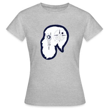 Boussole Hipster Beard - Hipster avec une boussole - T-shirt Femme - gris chiné - Devant - AI Model Female 172 dark (172cm)