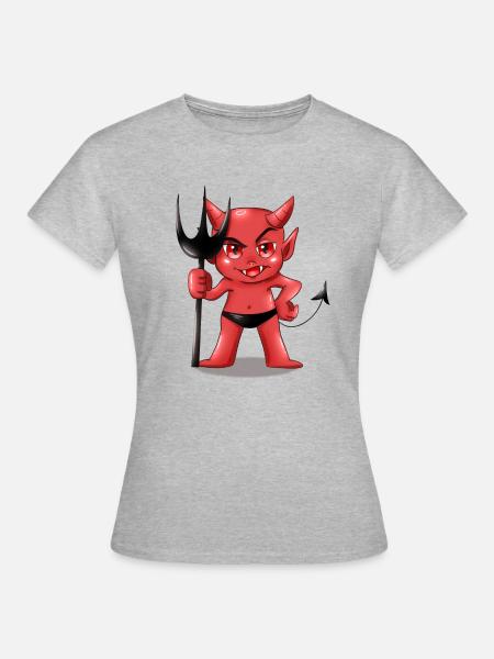 Teufel Satansbraten - Frauen T-Shirt - Grau meliert
