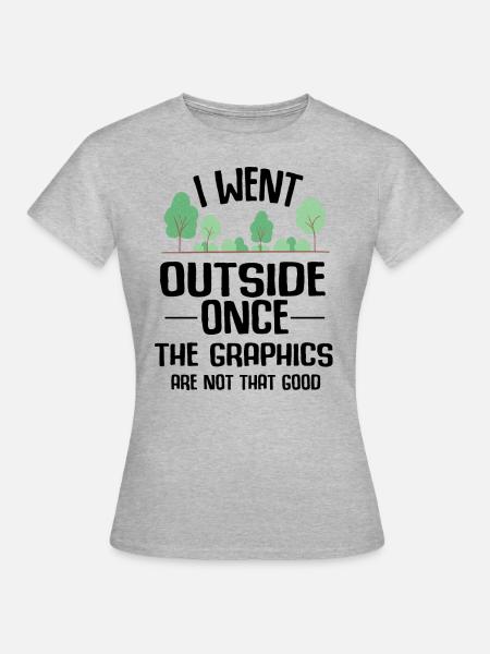 Gamer Outdoors gráfico ruptura resolución broma regalo - Dame-T-shirt - grå meleret