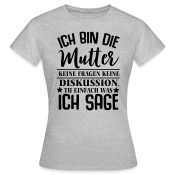 Mère enfants obéissent cadeau drôle de fête des mères - T-shirt Femme - gris chiné - Devant - AI Model Female 172 dark (172cm)