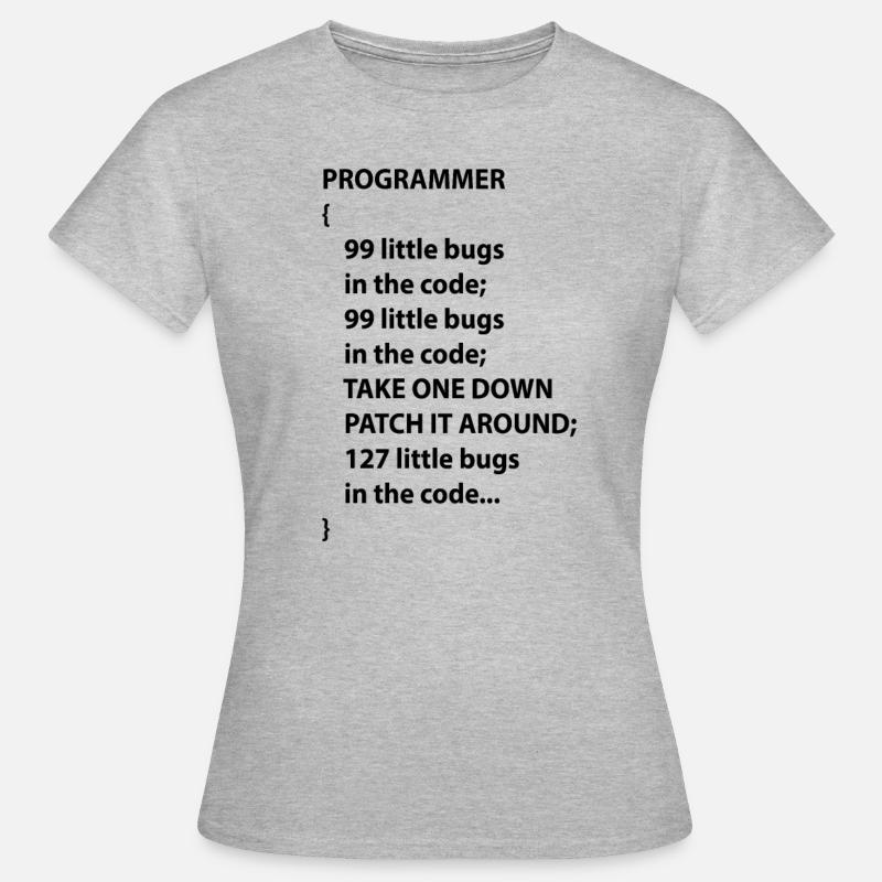 Code programmeur cadeau développeur développeur de bugs - T-shirt Femme - gris chiné