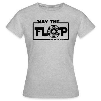 Cadeaux Jeton Casino Poker Bluff Flop - T-shirt Femme - gris chiné - Devant - AI Model Female 172 dark (172cm)