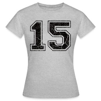 Paie 15 in Used Look - T-shirt Femme - gris chiné - Devant - AI Model Female 172 dark (172cm)