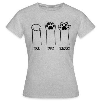 Rock Paper Scissors - Frauen T-Shirt - Grau meliert - Vorne - AI Model Female 172 dark (172cm)