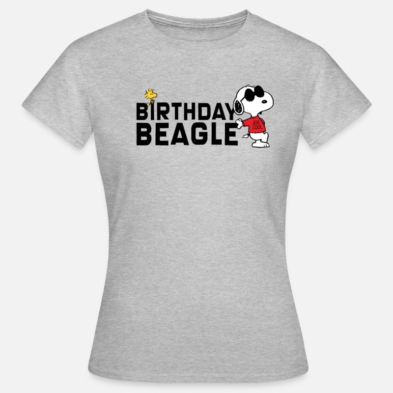 Peanuts Compleanno Design Compleanno Beagle Snoopy - Maglietta da donna - grigio melange