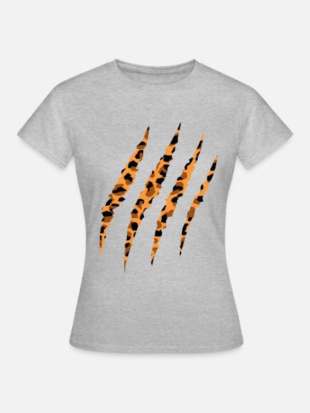 Leopard Claw - Frauen T-Shirt - Grau meliert