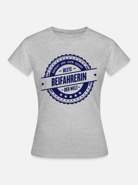 Beste Beifahrerin - Frauen T-Shirt - Grau meliert