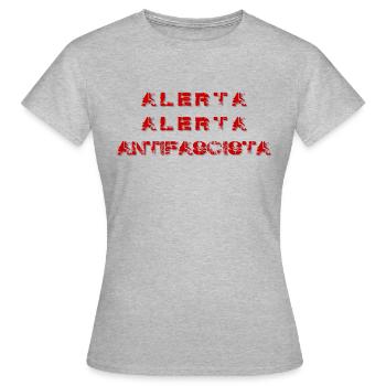 antifascist antifascist ANTIFASCHIST LINKSRADIKAL - Women's T-Shirt - heather grey - Front - AI Model Female 172 dark (172cm)