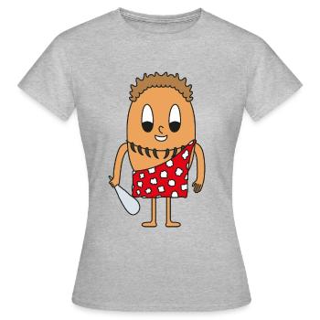 Stone age man egg - Women's T-Shirt - heather grey - Front - AI Model Female 172 dark (172cm)