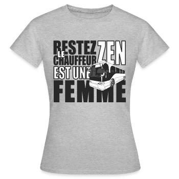 Cadeau femme conductrice de bus conductrice de car - T-shirt Femme - gris chiné - Devant - AI Model Female 172 dark (172cm)