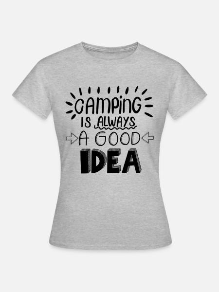 Camping Idea - Frauen T-Shirt - Grau meliert