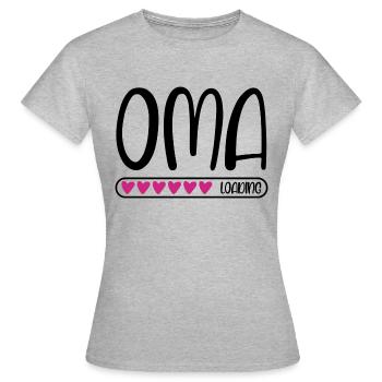 Oma loading - Frauen T-Shirt - Grau meliert - Vorne - AI Model Female 172 dark (172cm)