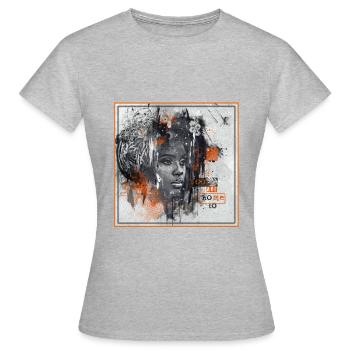 Du bist zu mir nach Hause Abschlag - Frauen T-Shirt - Grau meliert - Vorne - AI Model Female 172 dark (172cm)