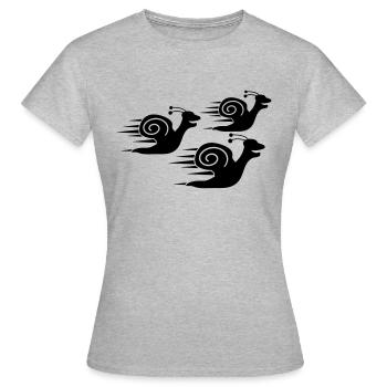 Snail Race - Frauen T-Shirt - Grau meliert - Vorne - AI Model Female 172 dark (172cm)