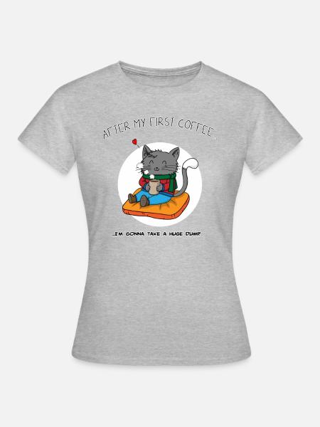 After my first Coffee... - Frauen T-Shirt - Grau meliert
