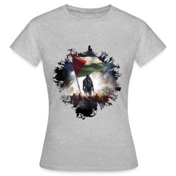 Libérez Palestina Gaza - T-shirt Femme - gris chiné - Devant - AI Model Female 172 dark (172cm)