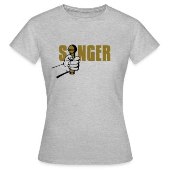 singer - Women's T-Shirt - heather grey - Front - AI Model Female 172 dark (172cm)