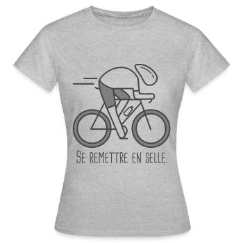 velo vélo vélos velos cycliste remettre en selle - T-shirt Femme - gris chiné - Devant - AI Model Female 172 dark (172cm)
