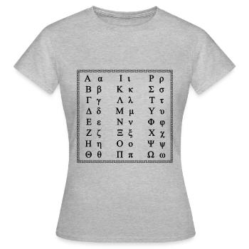 Greek alphabet design black gift idea - Women's T-Shirt - heather grey - Front - AI Model Female 172 dark (172cm)